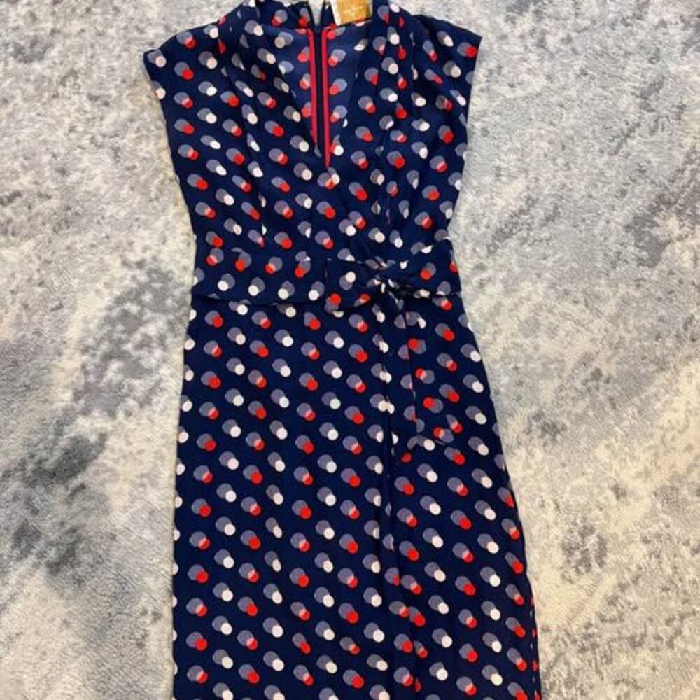 Kate Spade 100% silk Villa faux wrap dress size 0